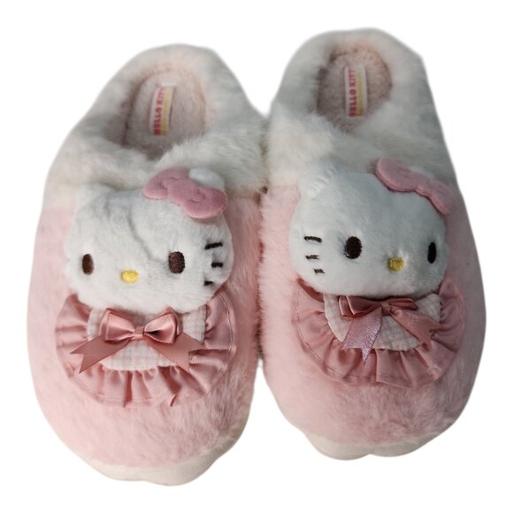 NWOT Sanrio Hello Kitty Women's plush slippers Sz 7.5-8 Comfy Soft Cozy - Picture 3 of 6